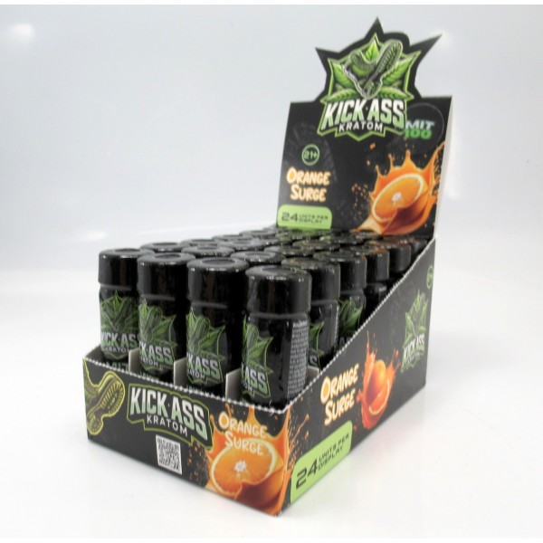 Kick Ass Kratom Orange Surge Flavor MIT300 - Shelf Display Package (15ml)(24ea)(CASE)